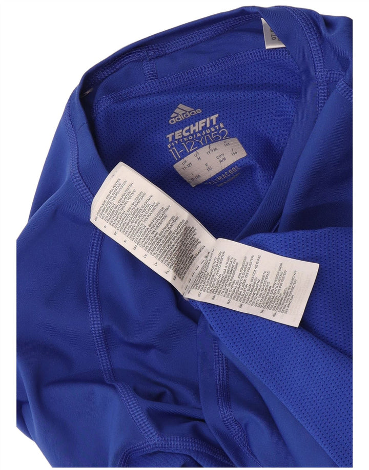 Adidas Boys Climacool Top Long Sleeve 11-12 Years Blue Polyester