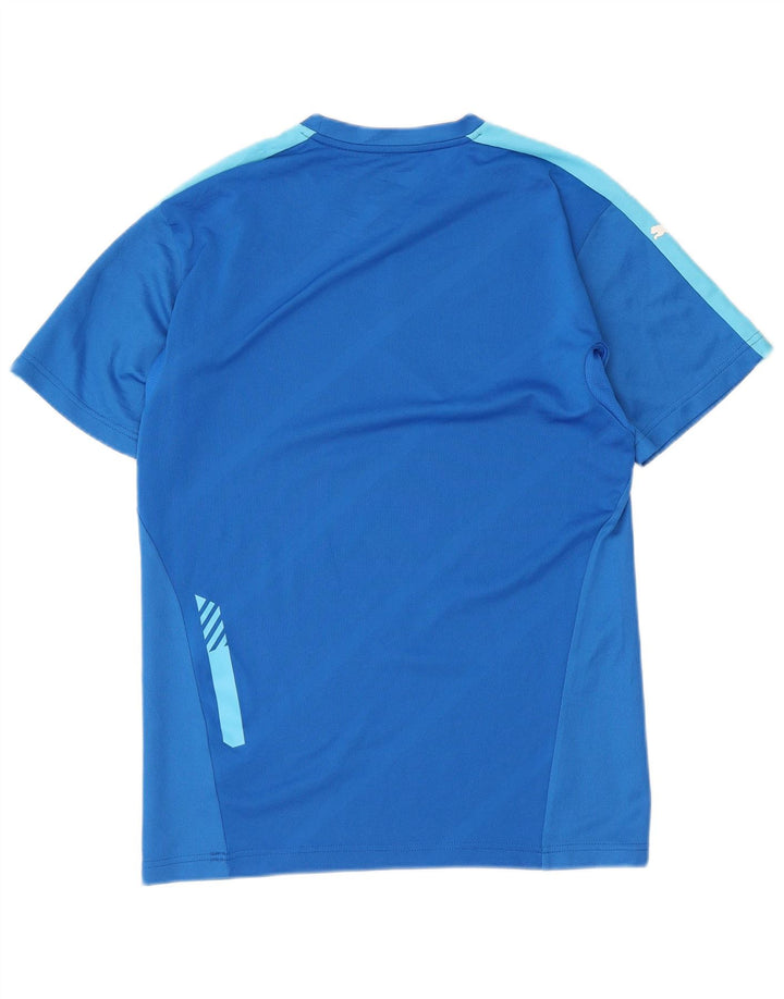 Puma Mens T-Shirt Top Medium Blue Colourblock Polyester