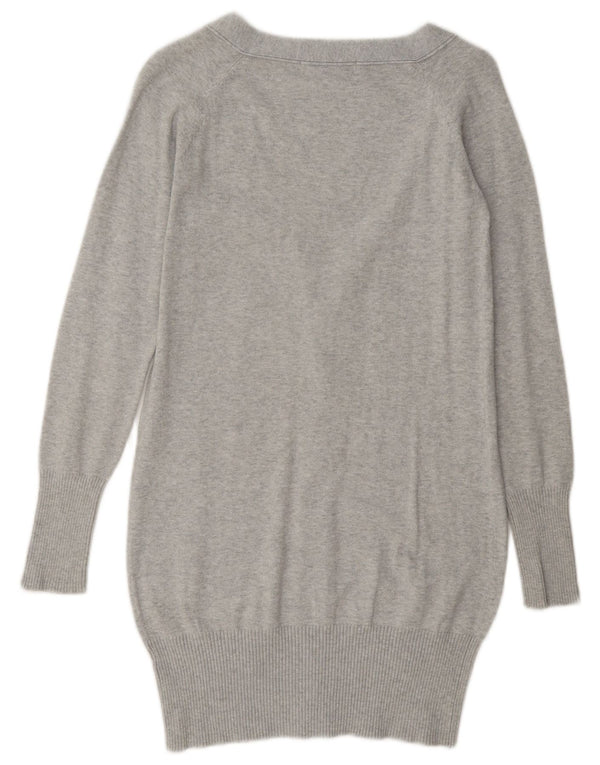 Zara Womens Cardigan Sweater UK 10 Small Grey Cotton