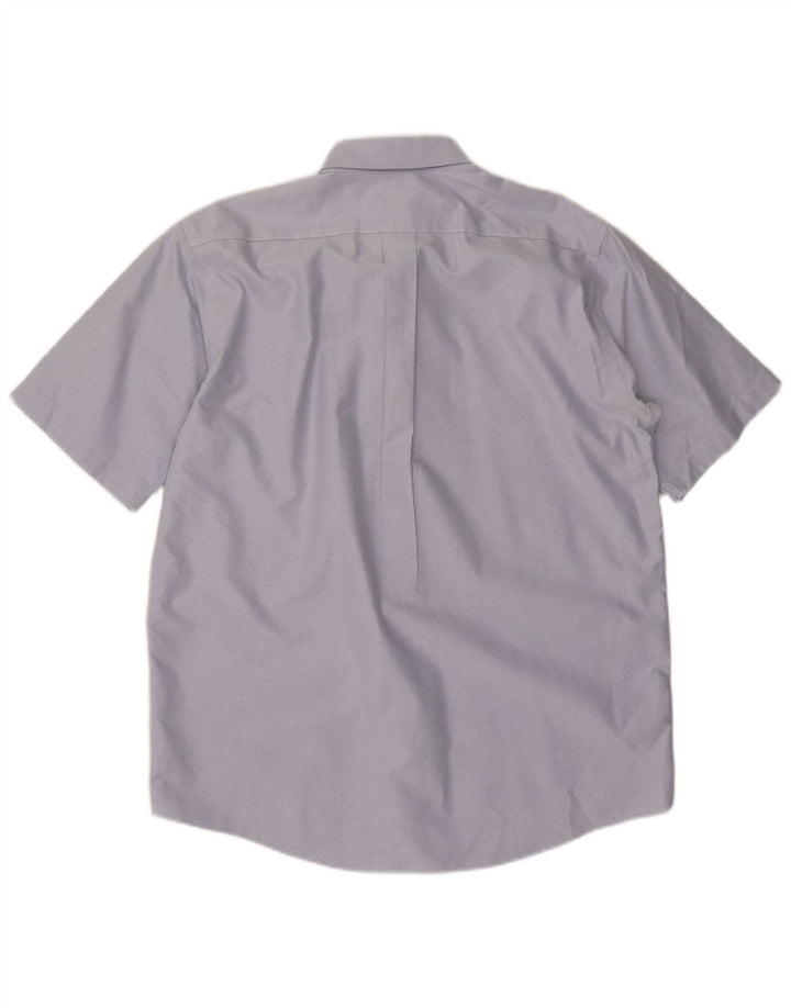 L.L.BEAN Mens Traditional Fit Short Sleeve Shirt Size 15 1/2 Medium Blue