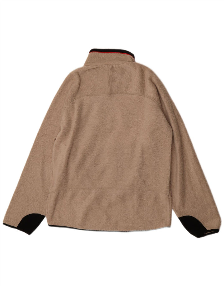 Fila Mens Fleece Jacket UK 40 Large Beige Colourblock Polyester
