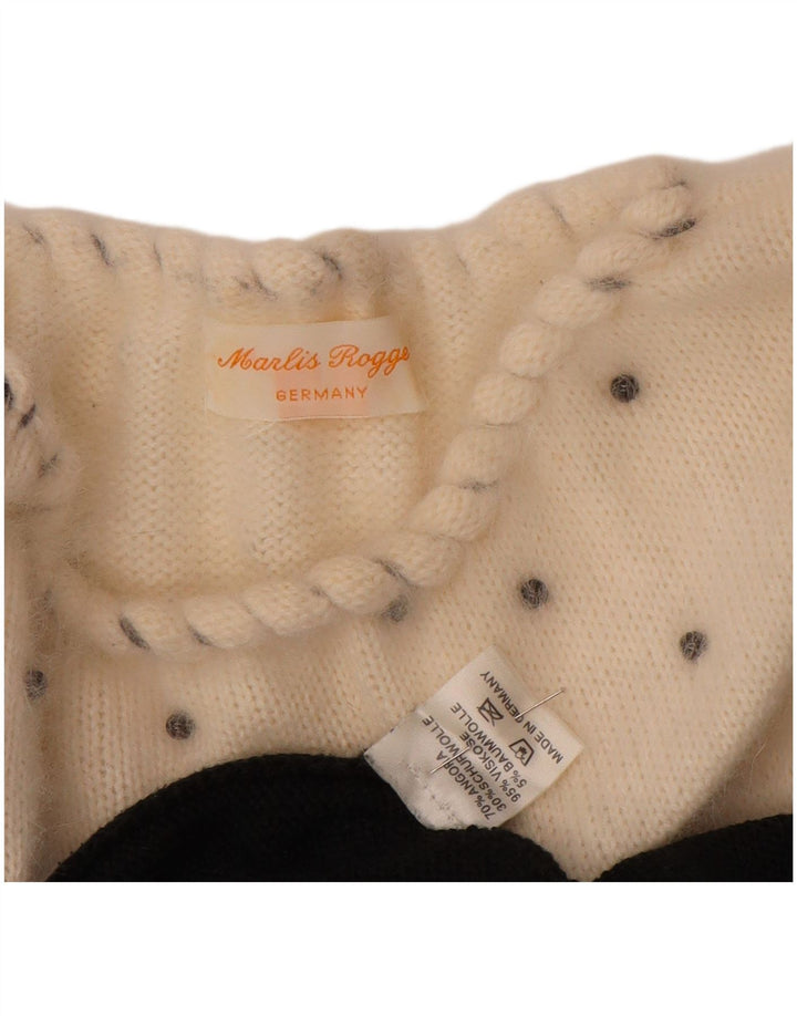 VINTAGE Womens Boat Neck Jumper Sweater UK 14 Medium Black Colourblock