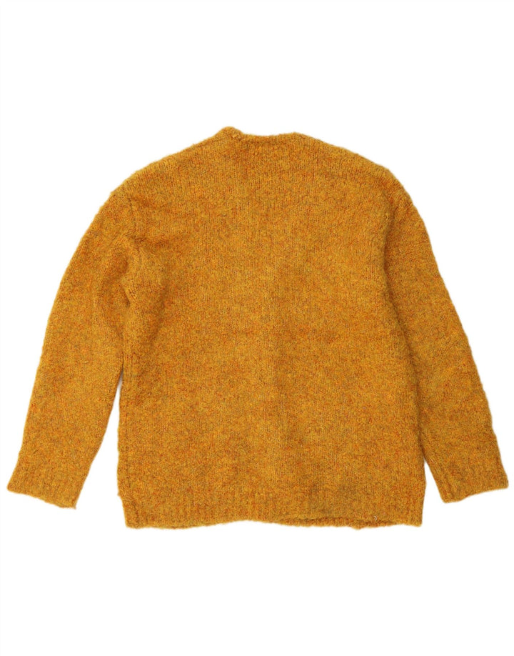 ZARA Womens Cardigan Sweater UK 14 Medium Yellow