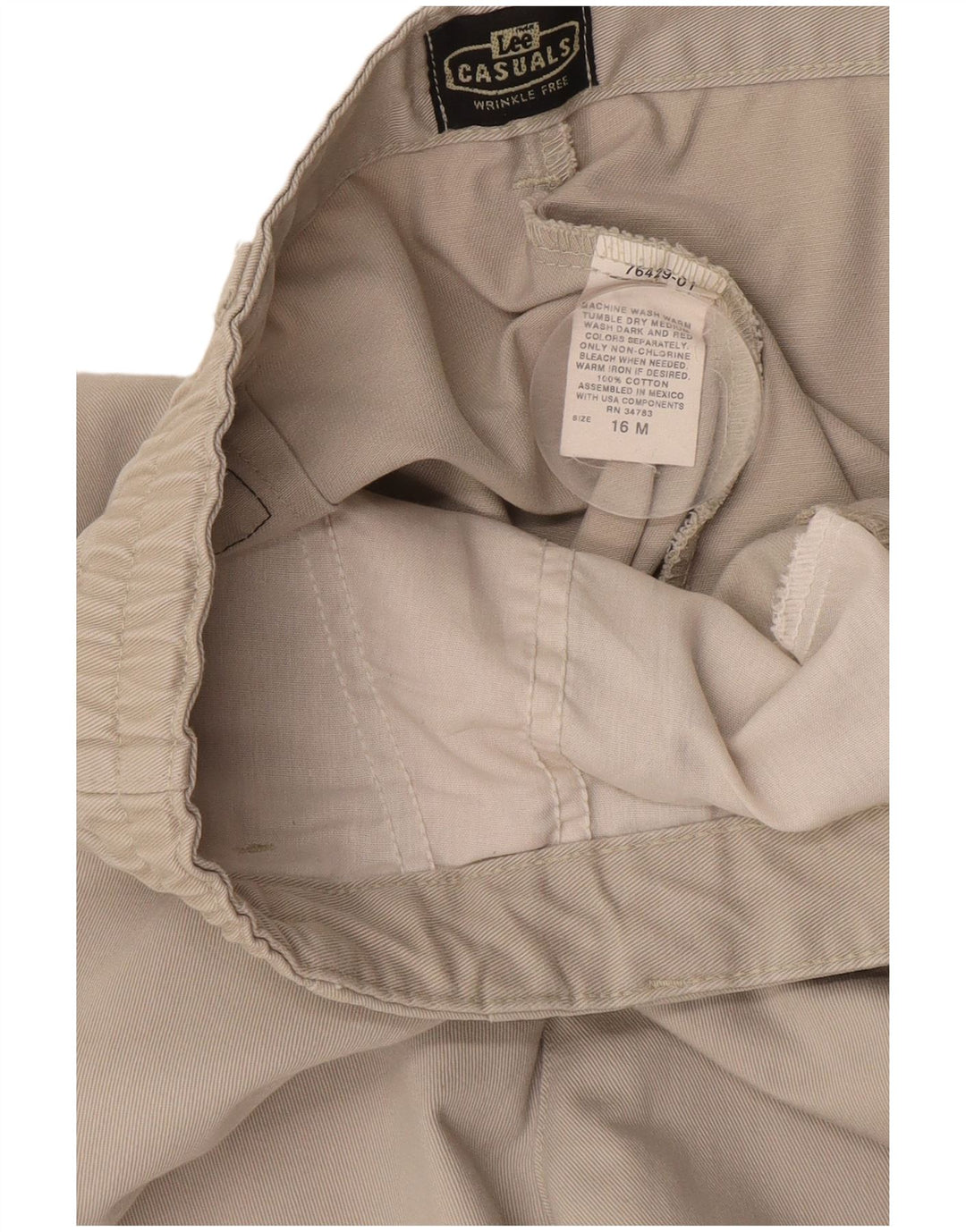 LEE Womens High Waist Pegged Chino Trousers US 16 2XL W40 L29 Beige Cotton