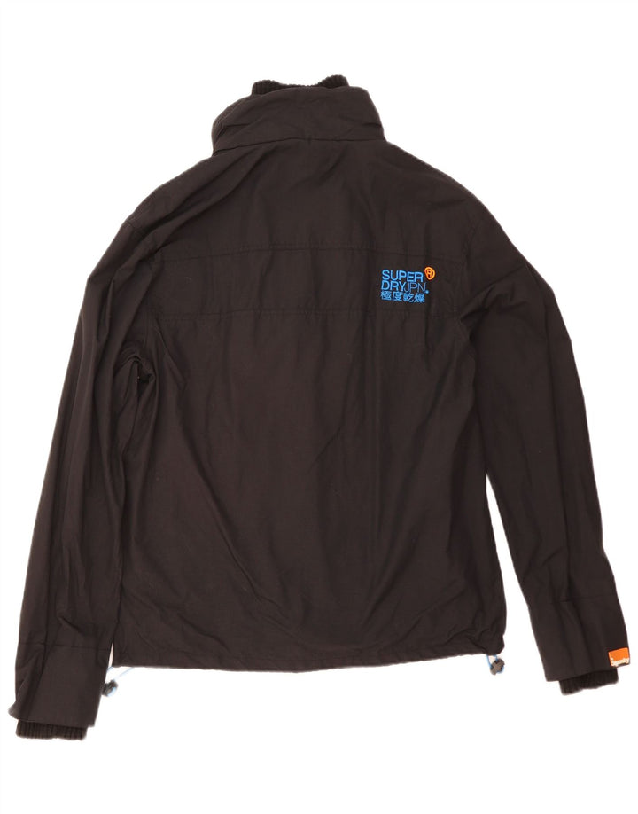 Superdry Womens Windcheater Graphic Windbreaker Jacket UK 16 Large Black