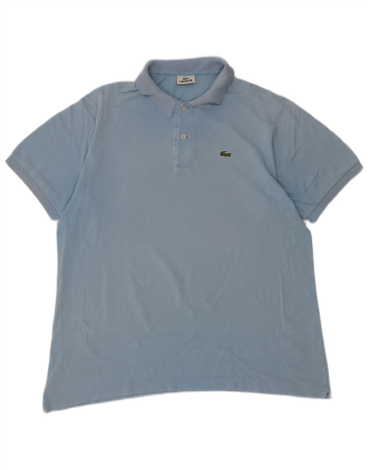 LACOSTE Mens Polo Shirt Size 7 2XL Blue Cotton