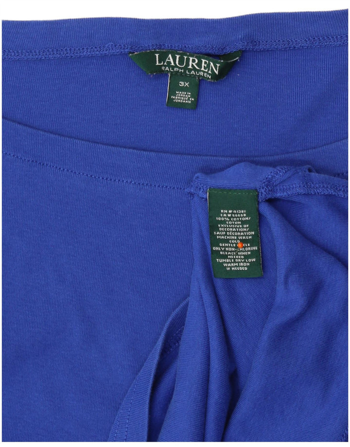 RALPH LAUREN Womens T-Shirt Top UK 22 3XL Blue Cotton