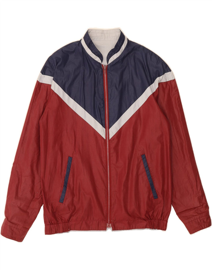 VINTAGE Mens Reversible Jacket IT 48 Medium Red Colourblock Polyester Vintage Vintage and Second-Hand Vintage from Messina Hembry 