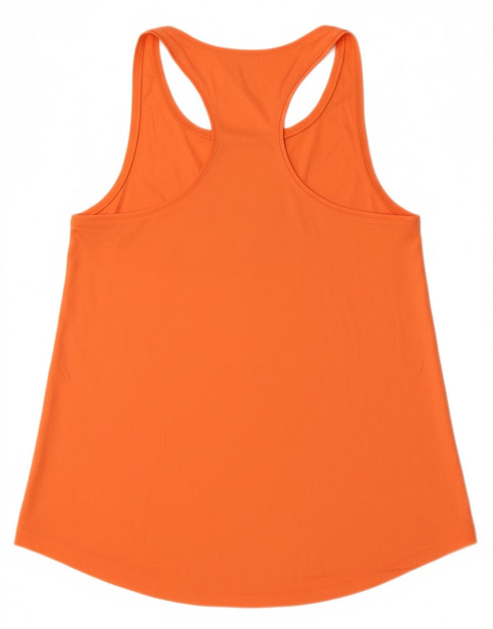 ADIDAS Womens Climalite Graphic Vest Top UK 8/10 Small Orange Polyester
