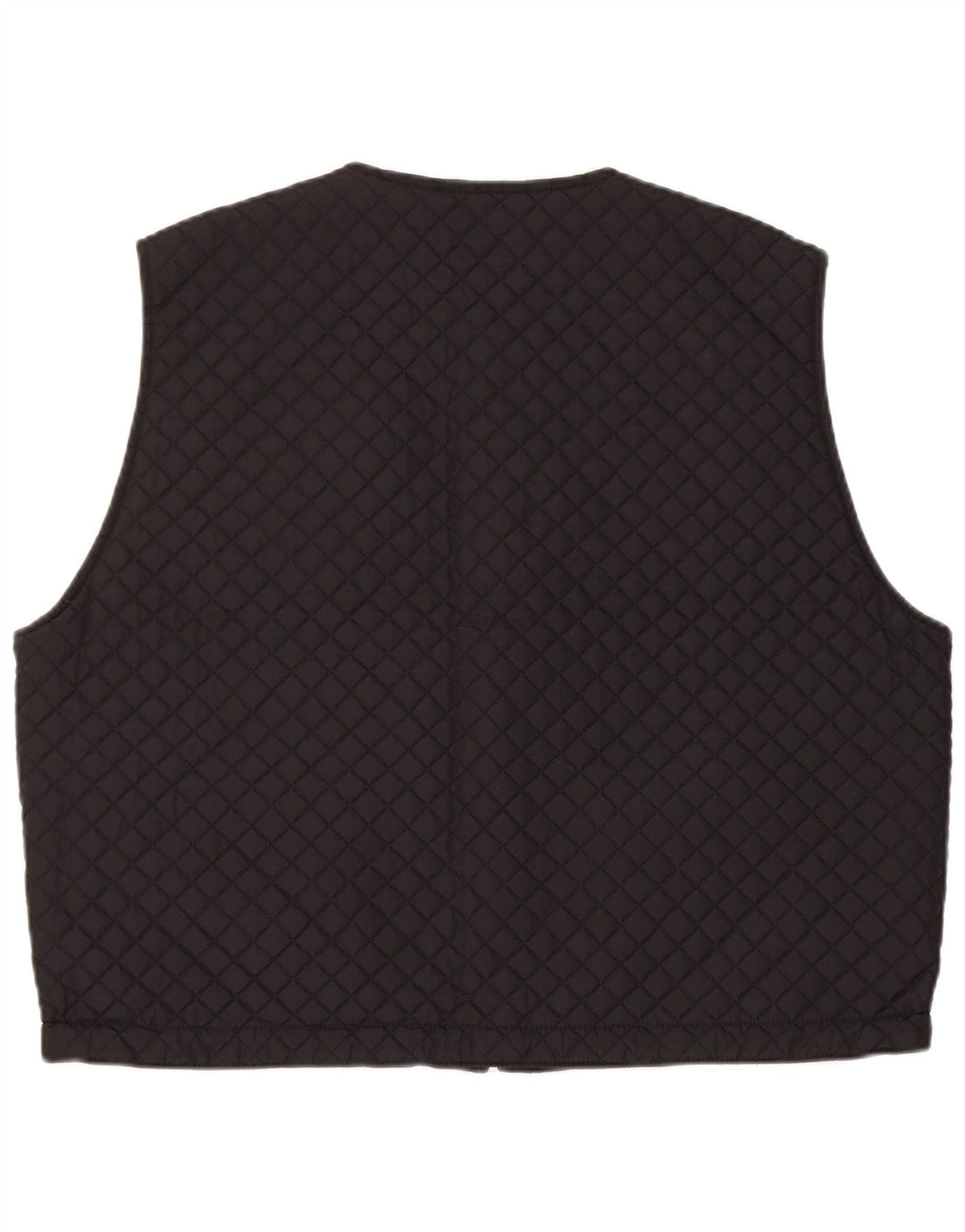 Vintage Womens Oversized Reversible Quilted Gilet UK 12 Medium Black Nylon