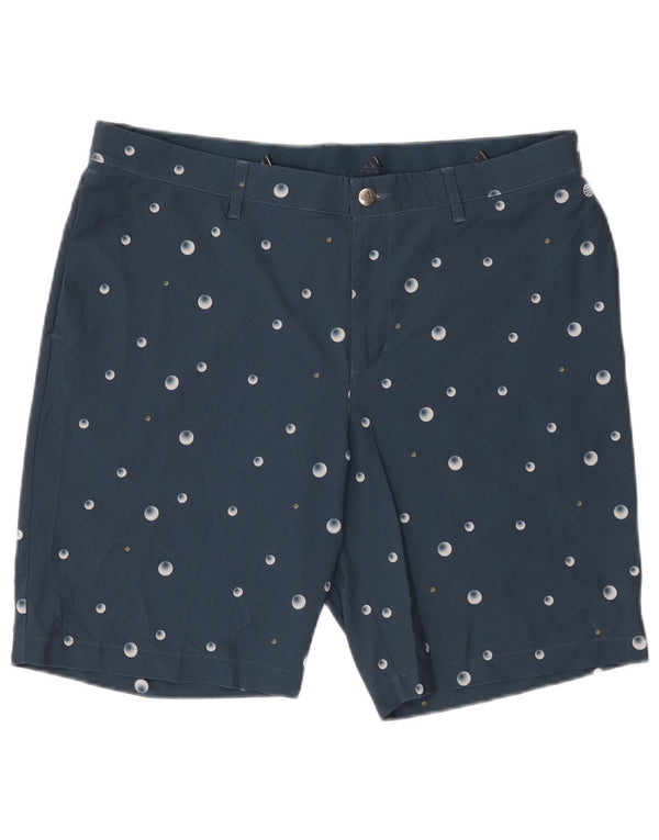 Adidas Mens Chino Shorts W36 Large Navy Blue Spotted Polyester