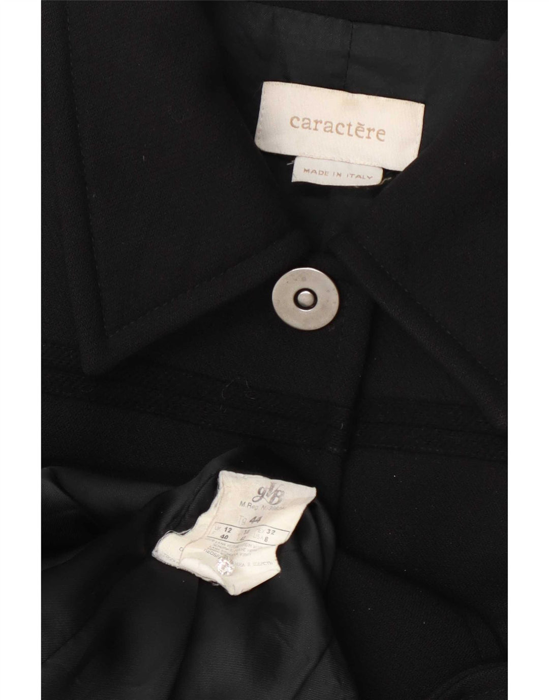 Caractere Womens 4 Button Blazer Jacket UK 12 Medium Black Wool