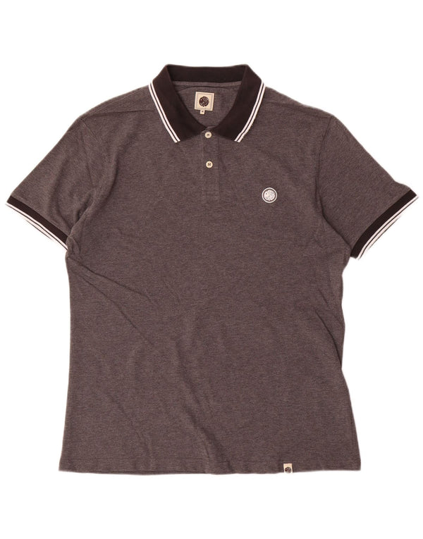 Pretty Green Mens Polo Shirt Medium Grey Cotton