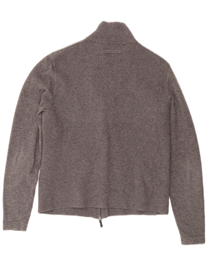 JIGSAW Womens Cardigan Sweater UK 14 Medium Grey Wool