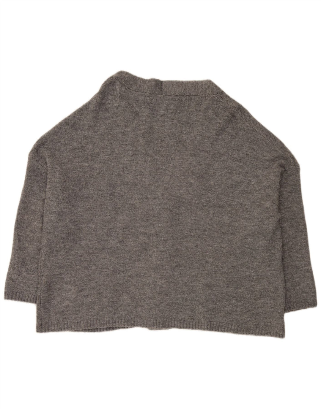 Zara Womens Oversized Cardigan Sweater UK 14 Medium Grey Flecked Acrylic
