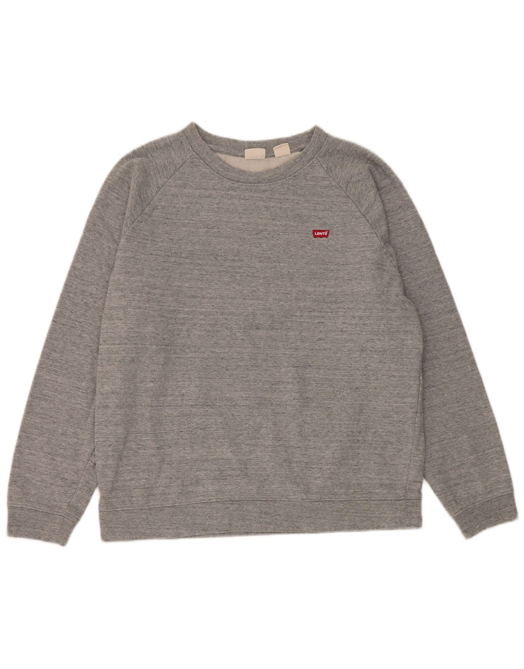 Levi's Womens Sweatshirt Jumper UK 14 Medium Grey Flecked Cotton