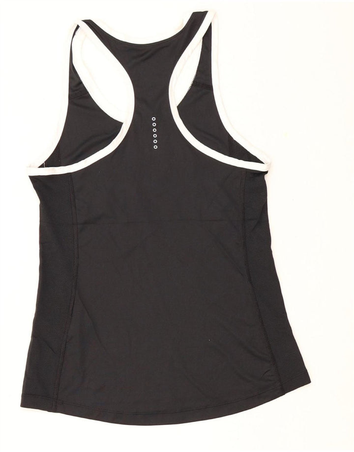 NIKE Womens Dri Fit Graphic Vest Top UK 8 Small Black Polyester Vintage Nike and Second-Hand Nike from Messina Hembry 