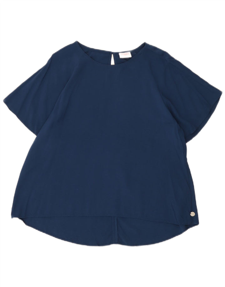 Sun68 Womens Blouse Top UK 14 Medium Navy Blue Viscose