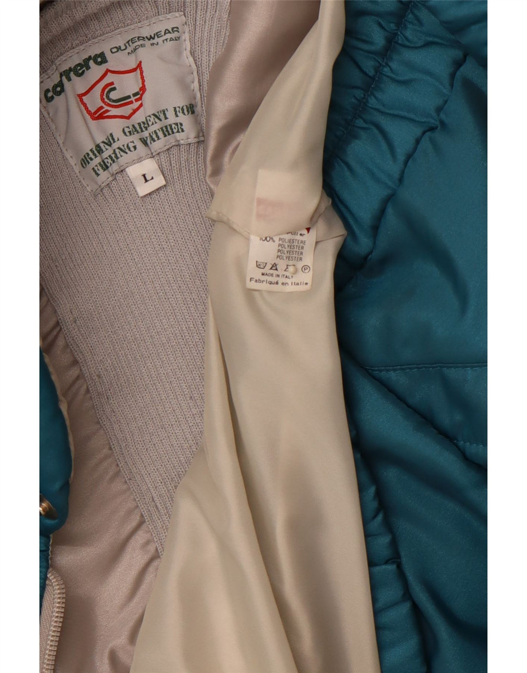 CARRERA Mens Padded Jacket UK 40 Large Blue Colourblock Polyester