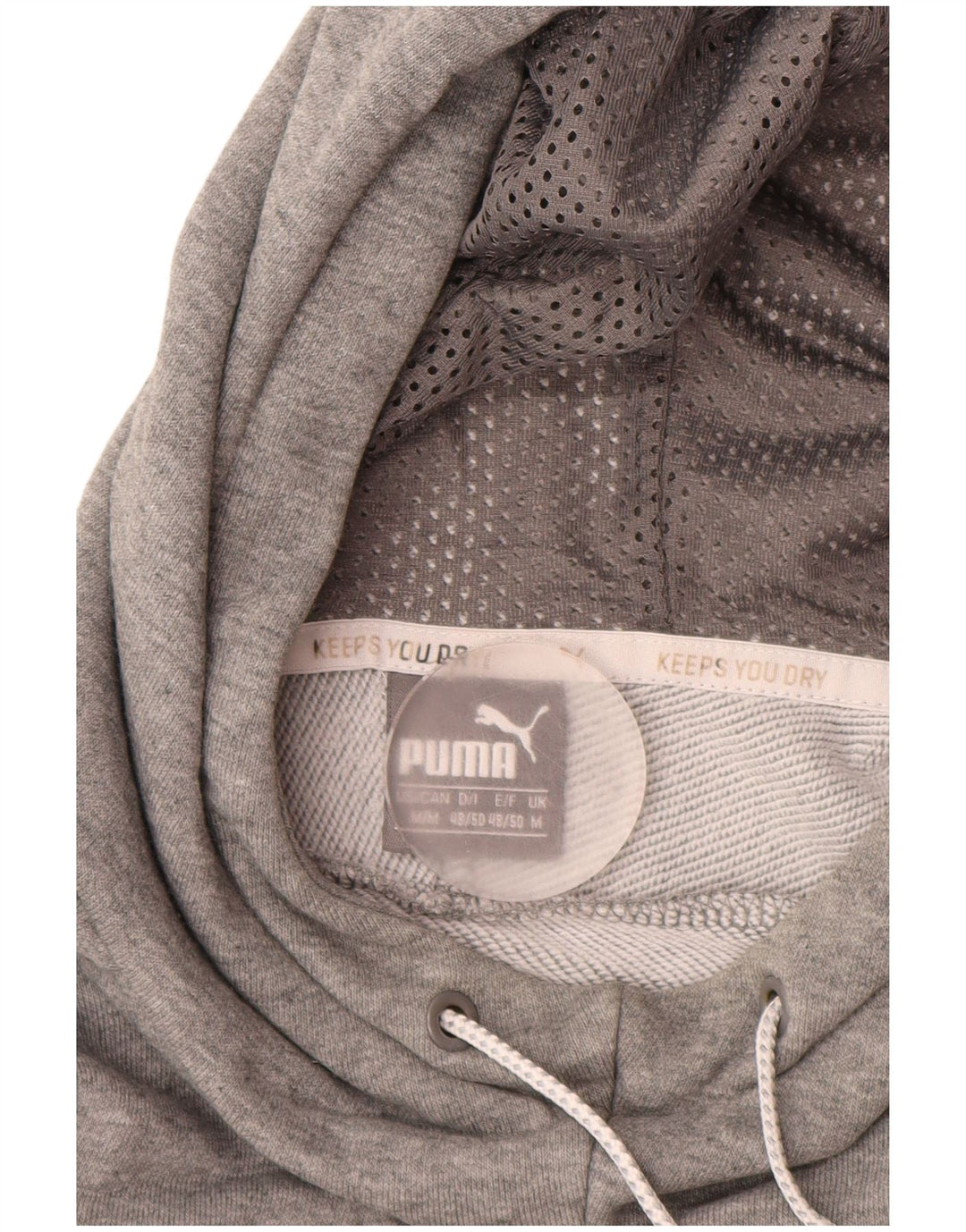PUMA Mens Graphic Hoodie Jumper Medium Grey Cotton