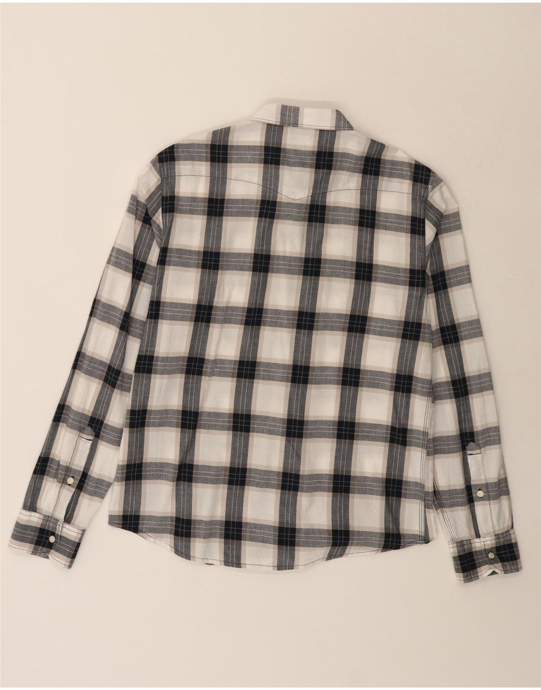 LEE Mens Shirt Large Black Check Cotton