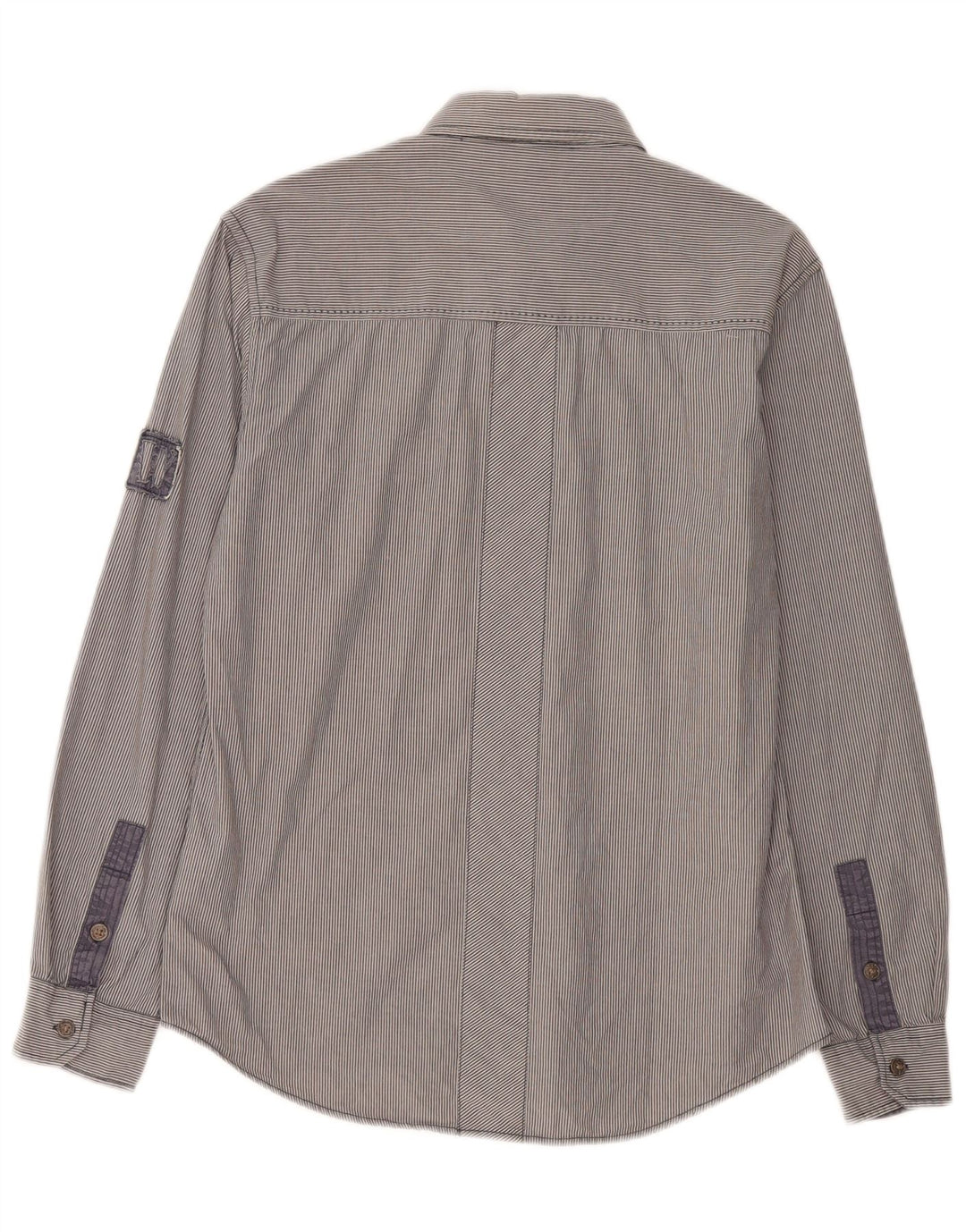 Wrangler Mens Shirt Medium Grey Pinstripe Cotton