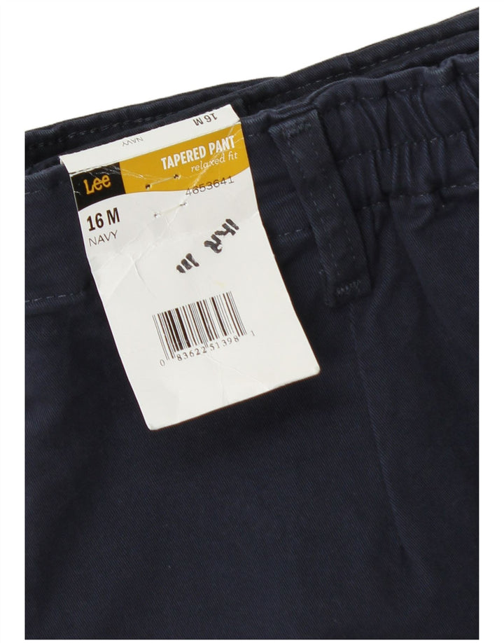 Lee Womens Pegged Chino Trousers US 16 2XL W36 L30 Navy Blue Cotton