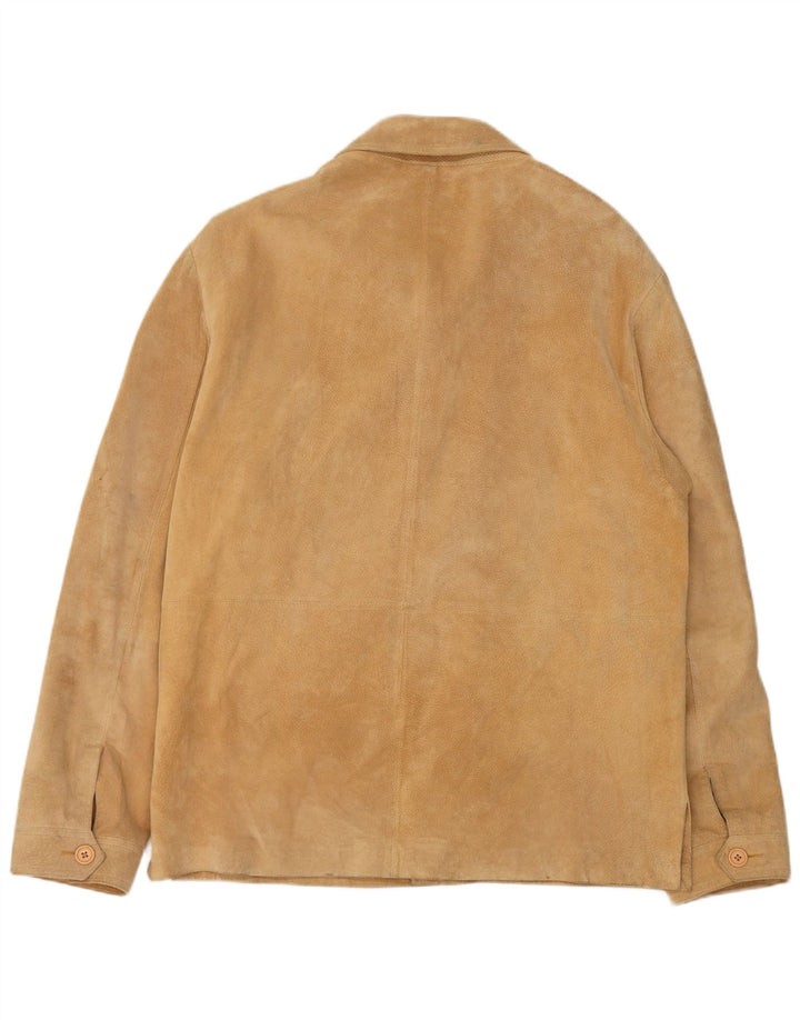 Conbipel Mens Suede Jacket IT 56 2XL Beige Leather