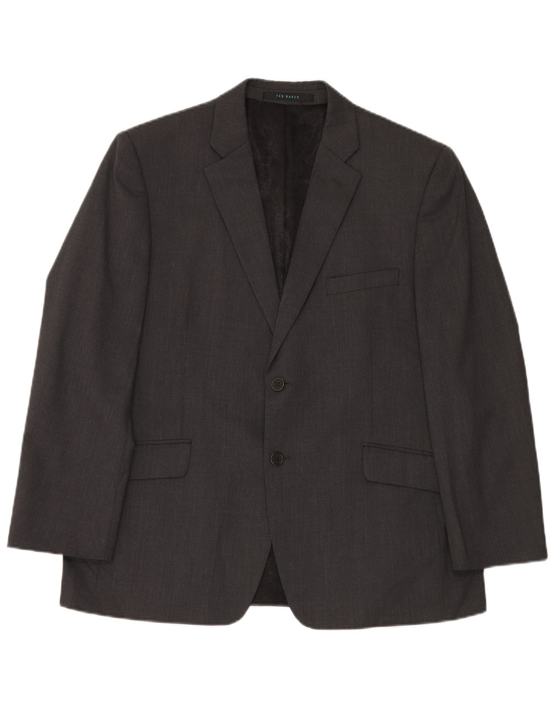 Ted Baker Mens Stretch 2 Button 2 Piece Suit UK 42 XL W36 L30 Grey Wool