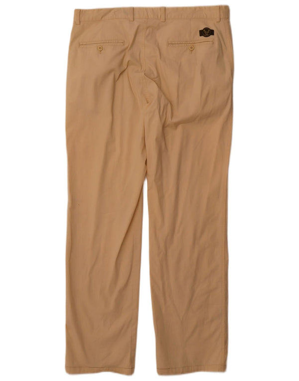 Avirex Mens Straight Chino Trousers W34 L30 Beige Cotton
