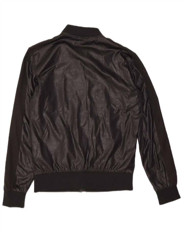 Zara Mens Bomber Jacket UK 38 Medium Black Polyester