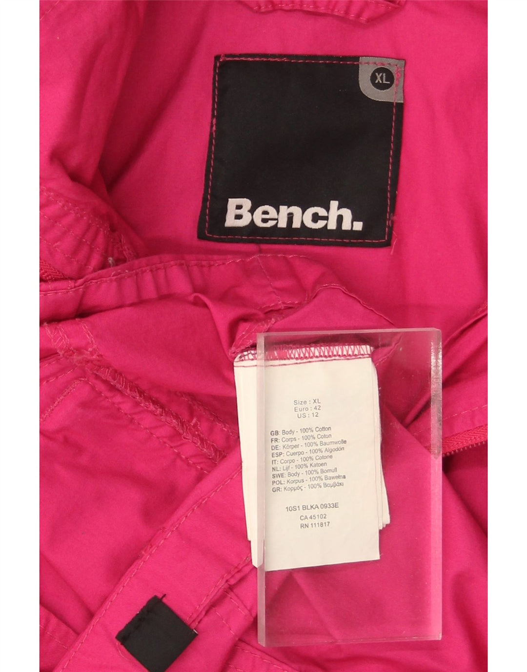 BENCH Womens Bomber Jacket UK 18 XL Pink Cotton