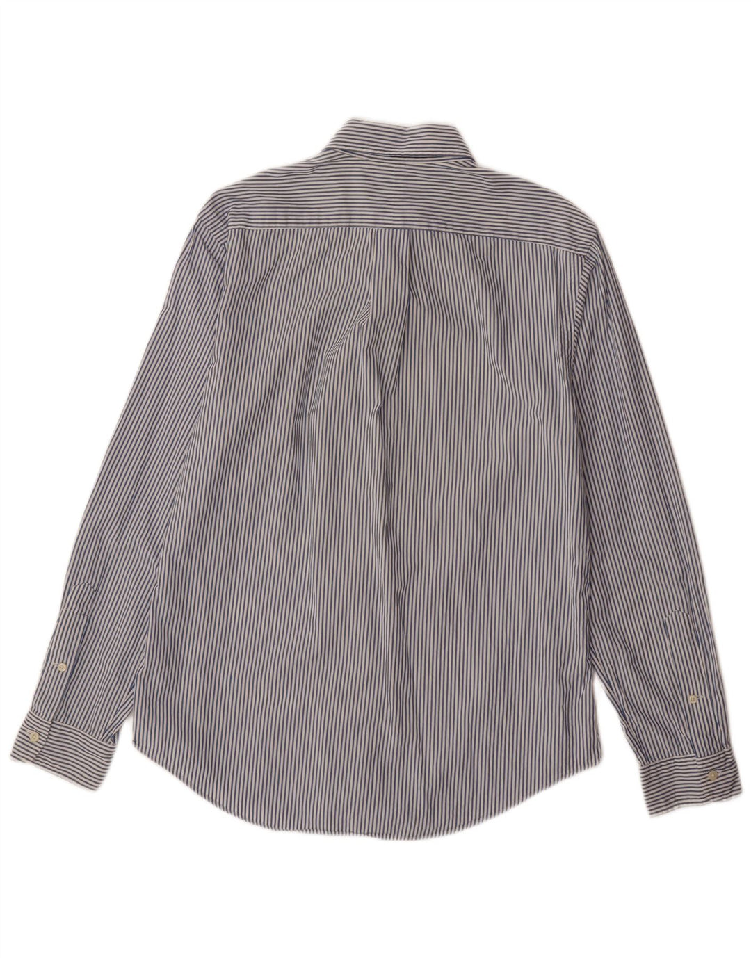 RALPH LAUREN Mens Custom Fit Shirt Medium Blue Striped Cotton