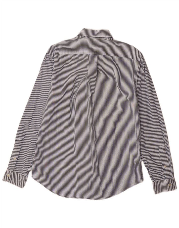 RALPH LAUREN Mens Custom Fit Shirt Medium Blue Striped Cotton