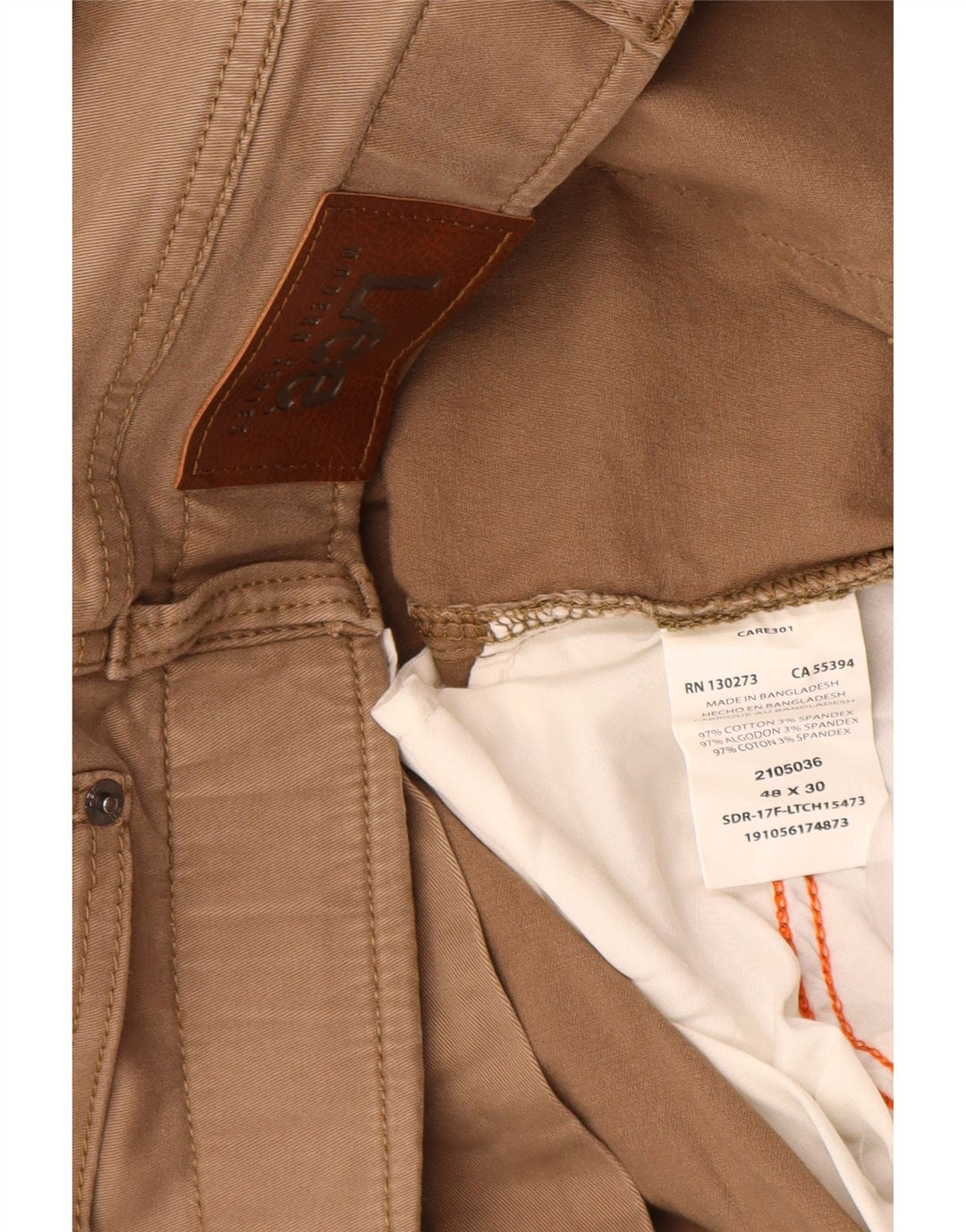 LEE Mens Extreme Motion Straight Tapered Casual Trousers W48 L30 Beige