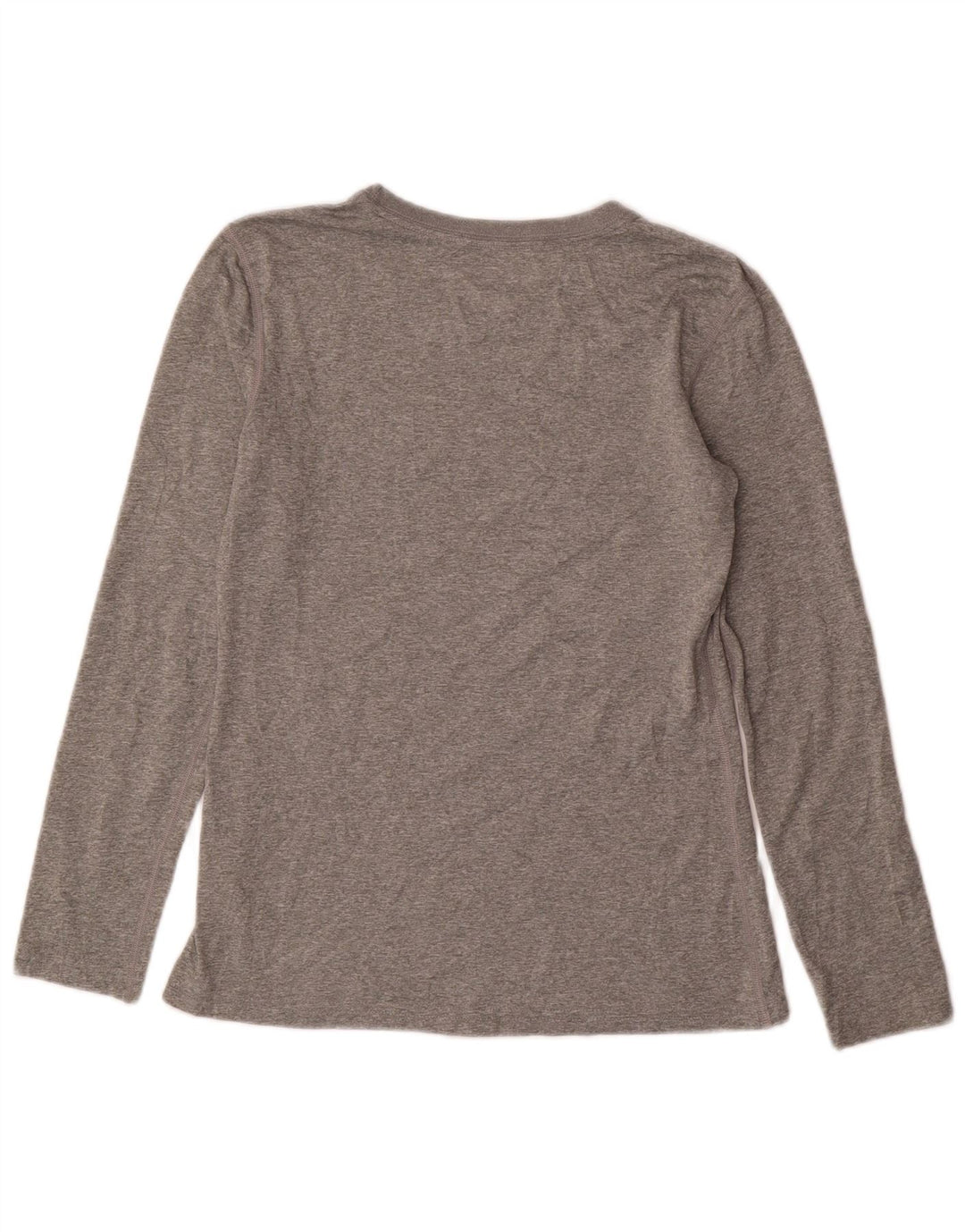 Nike Womens Dri Fit Regular Fit Top Long Sleeve UK 10 Small Grey Polyester