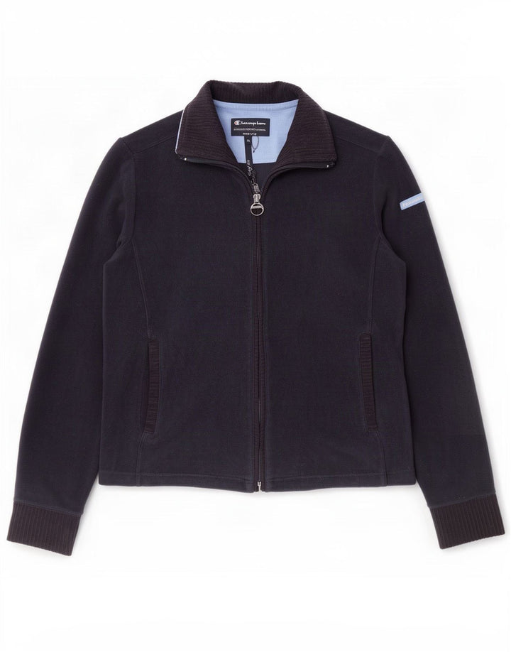 Champion Womens Fleece Jacket UK 14 Medium Navy Blue Polyester