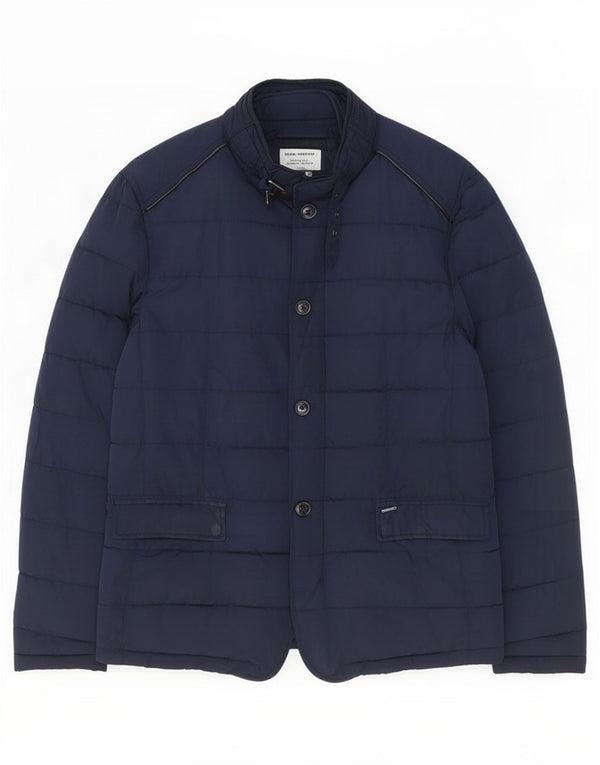 Zara Mens Padded Jacket UK 38 Medium Navy Blue Polyester