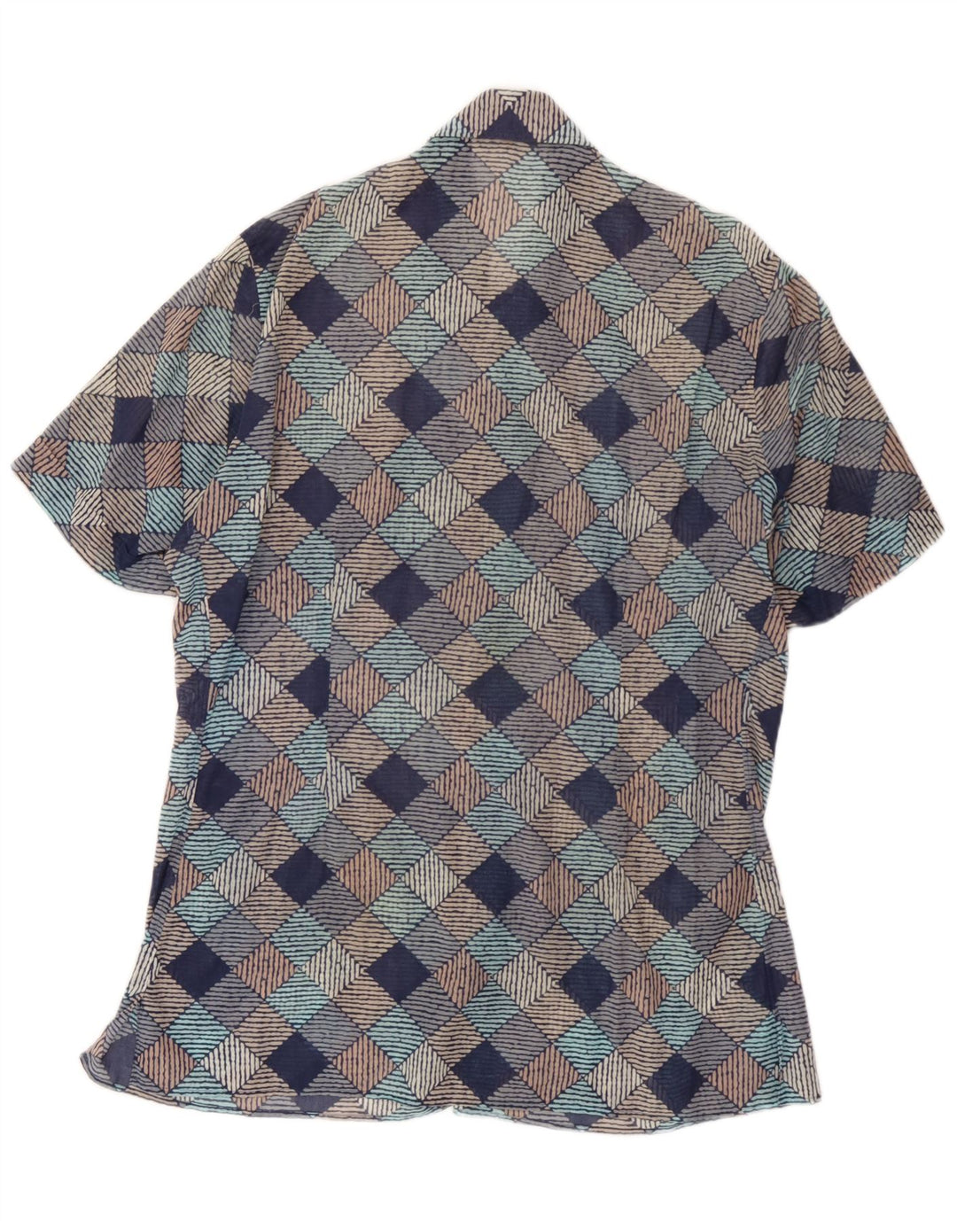 Vintage Mens Short Sleeve Shirt XL Multicoloured Geometric