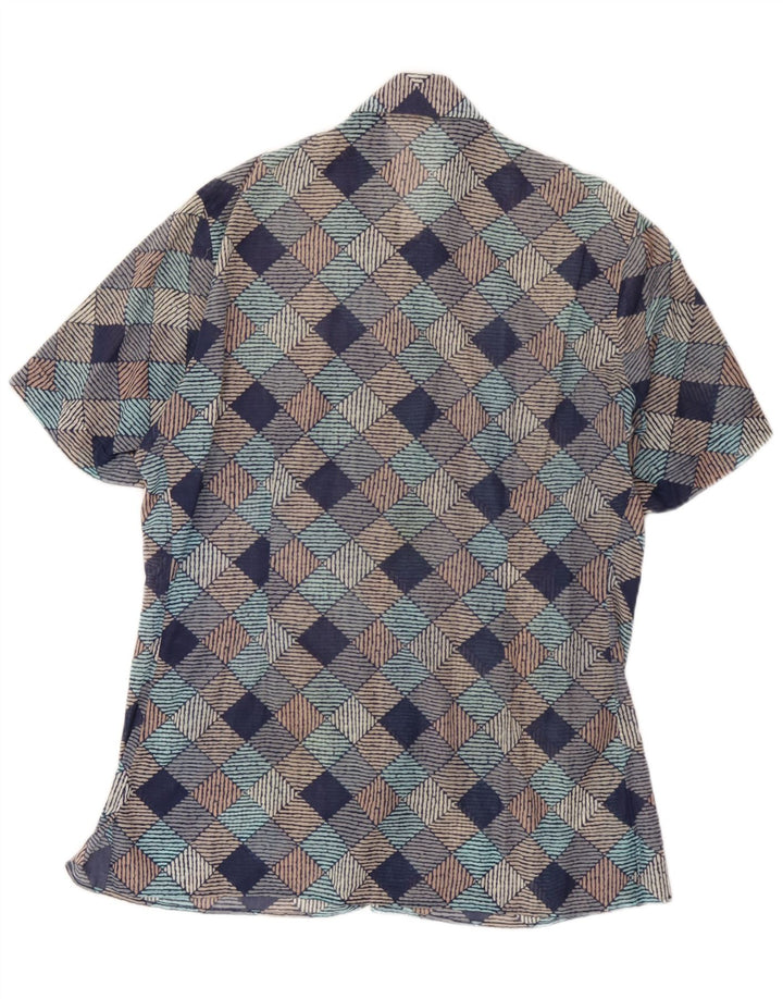 Vintage Mens Short Sleeve Shirt XL Multicoloured Geometric