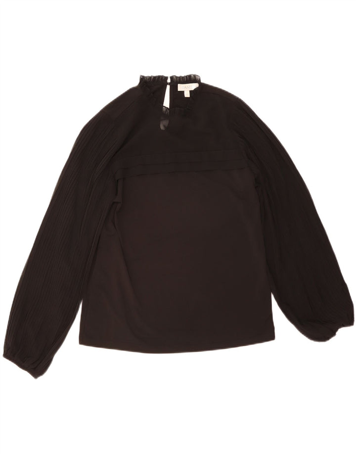 Oasis Womens Long Sleeve Blouse Top UK 12 Medium Black Polyester
