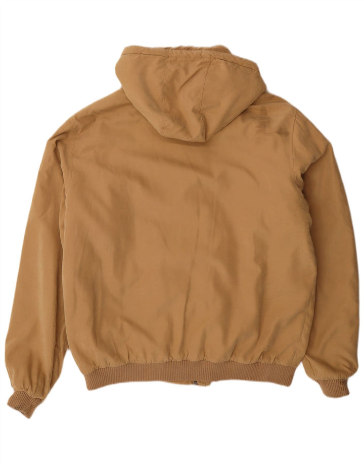 SLAM Mens Hooded Bomber Jacket UK 42 XL Beige Polyester