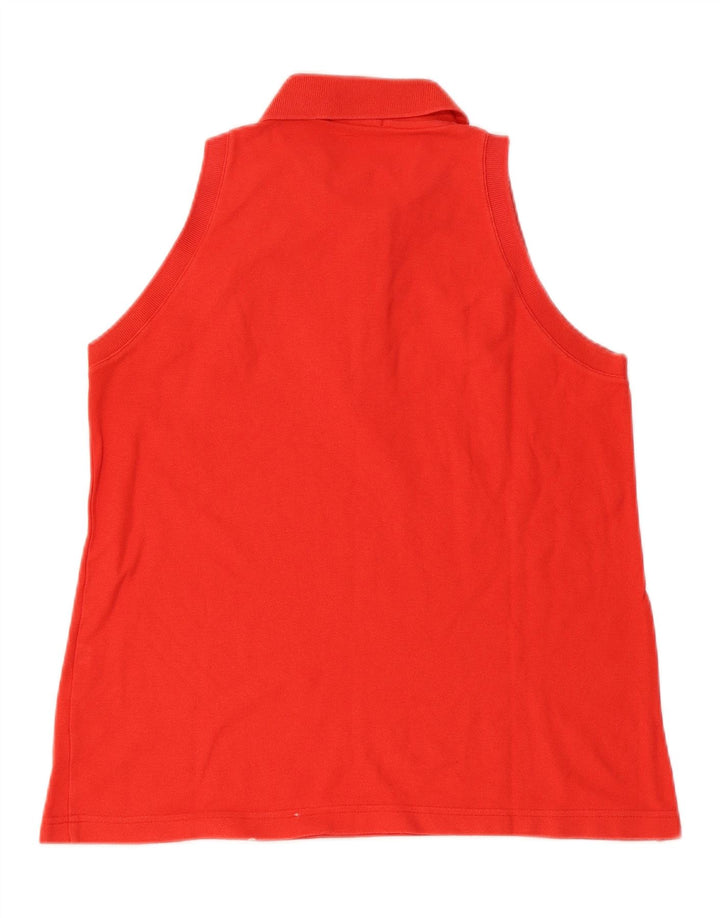 FILA Womens Sleeveless Polo Shirt IT 46 Large Red Cotton