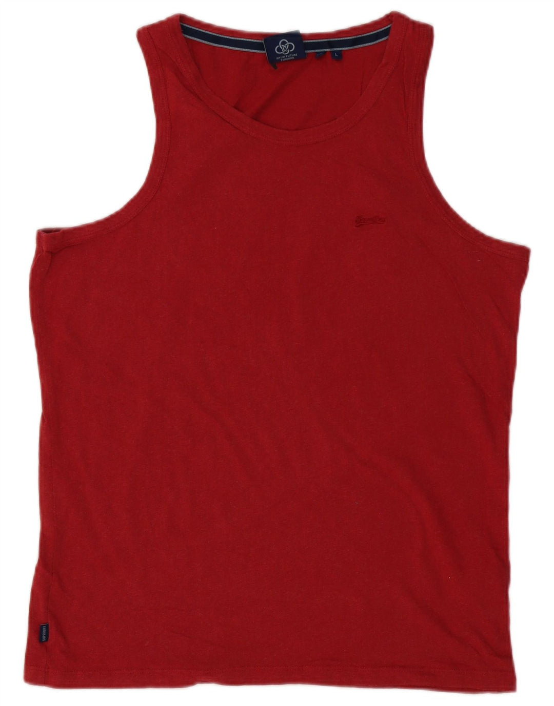 SUPERDRY Mens Vest Top Large Red Cotton