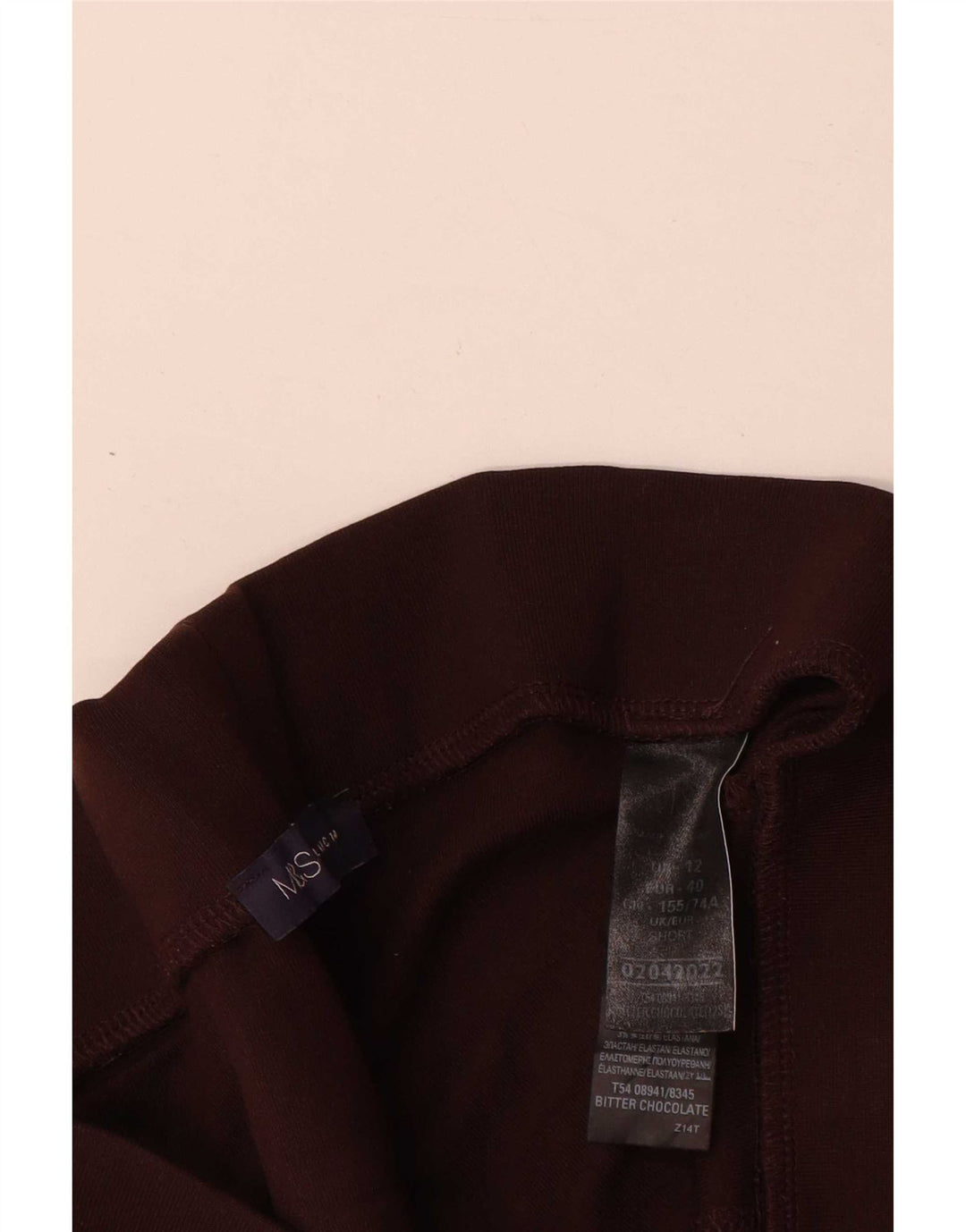 Marks & Spencer Womens Crop Leggings UK 12 Medium Brown Viscose
