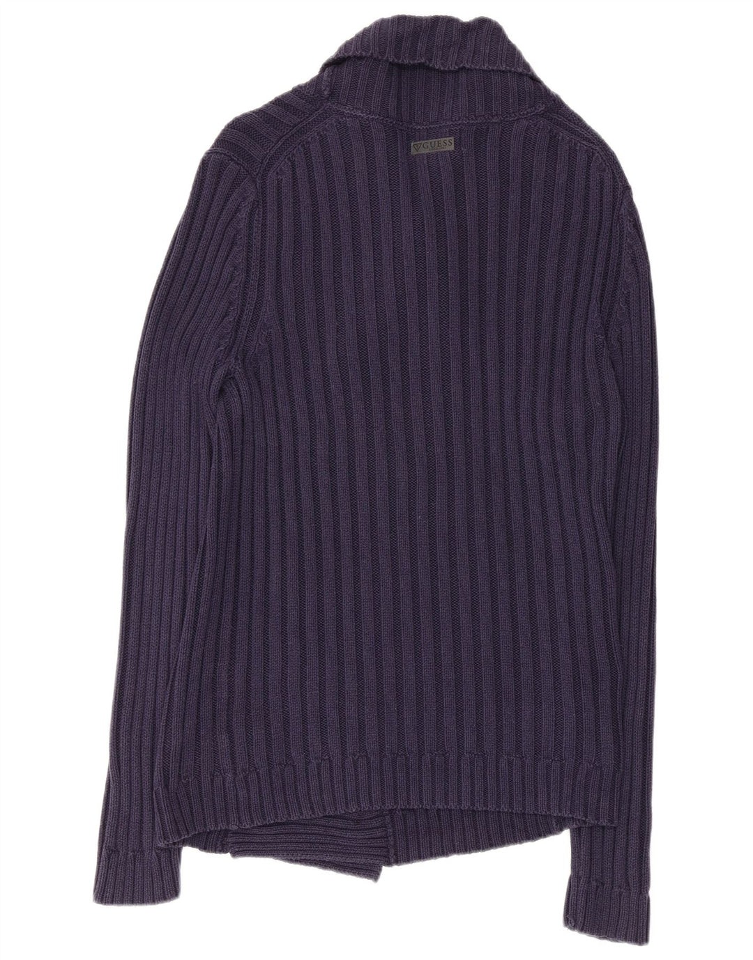 GUESS Womens Cardigan Sweater UK 14 Large Navy Blue Cotton