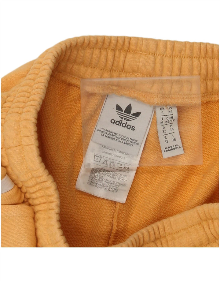 ADIDAS Womens Tracksuit Trousers Joggers UK 6 XS Yellow Cotton