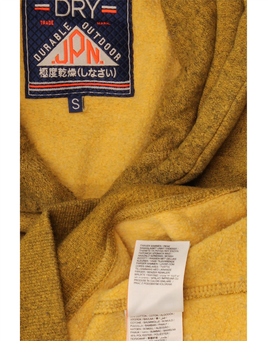 SUPERDRY Mens Graphic Loose Fit Hoodie Jumper Small Yellow Cotton