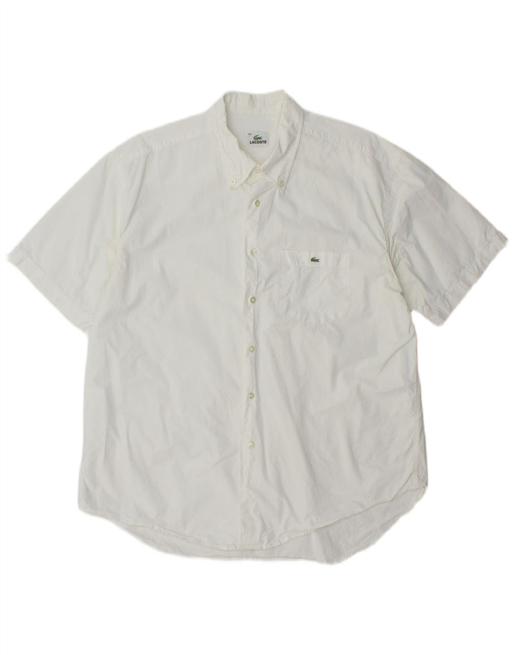 Lacoste Mens Short Sleeve Shirt Size 44 XL White