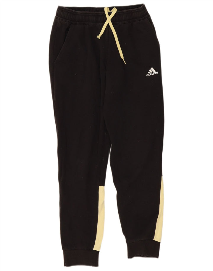 ADIDAS Womens Tracksuit Trousers Joggers UK 10 Small  Black Colourblock